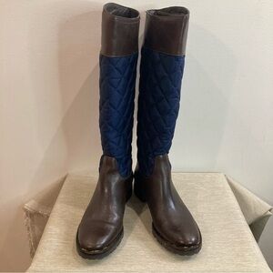 TORY BURCH  Sz 7 Rosalie Equestrian Style Quilted & Leather Riding Vibe Boots